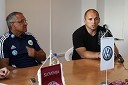 Felix Magath, trener kluba Wolfsburg in Siniša Brkič, trener Triglava