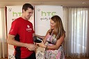 Goran Dragić, košarkar in Mateja Kozjek, direktorica HTC Slovenija