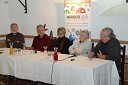 Janko Avsenak, Edvard Holnthaner, skladatelj, Božena Ojsteršek, režiserka, Feri Kristan ter Tone Partljič, pisatelj in scenarist