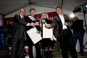 Nevijo Pucer, predsednik uprave Vinakoper, Aleksander Lemut, boter refoška, Tamara Kozlovič, botra malvazije in Iztok Klenar, enolog Vinakoper