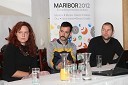 Rebeka Žvegen, producentka, Matjaž Tančič, fotograf in Marko Kumer, snemalec