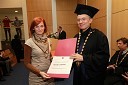 Klavdija Leskovar in prof. dr. Danijel Rebolj, rektor Univerze v Mariboru