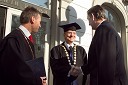 Prof. dr. Samo Fošnarič, dekan Pedagoške fakultete UM, dr. Danilo Türk, predsednik Republike Slovenije in prof. dr. Danijel Rebolj, rektor Univerze v Mariboru