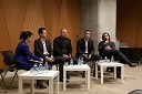 Jana Petkovšek Štakul, moderatorka, mag. Mitja Jereb, vodja službe za marketing TSmedia d.o.o., Primož Žižek, E-laborat, Gašper Čehovin, direktor in lastnik podjetja Parsek d.o.o. in Matej Špehar, strokovnjak za družabna omrežja