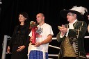 	Breda Žgeč, podpredsednica društva Soroptimist Ptuj, Dejan Zavec, boksar in Baron Janez Golc, plemeniti Jakob Breuner Markovski, princ karnevala 2011