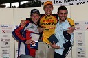 Zmagovalci državnega prvenstva - člani do 125 ccm: Toni Mulec (MK Slovenj Gradec), Klemen Gerčar (AMD Sitar Dunlop) in Rok Bekanovič (Rolum RT)