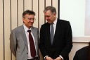 Prof. dr. Danijel Rebolj, rektor Univerze v Mariboru in Martin Eichtinger, avtor biografije Aloisa Mocka