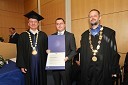 Prof. dr. Danijel Rebolj, rektor Univerze v Mariboru, dr. Andrej Krajnc, Fakulteta za elektrotehniko, računalništvo in informatiko UM in prof. dr. Borut Žalik, dekan Fakultete za elektrotehniko, računalništvo in informatiko Univerze v Mariboru