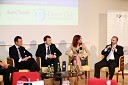 Matjaž Schroll, izvršni direktor pri Templeton Emerging Markets Group, dr. Yuri Sidorovich, predsednik uprave in revizijski partner pri Deloitte, mag. Irena Prijović, generalna sekretarka pri Združenju nadzornikov Slovenije ter Damian Beaven, partner pri White&Case