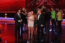 Vid Valič in Peter Poles, voditelja ter Demetra Malalan, zmagovalka šova X factor