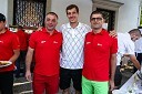 Matjaž Kopitar, oče Anžeta Kopitarja in selektor slovenske hokejske reprezentance, Goran Dragić, košarkar in Matjaž Rakovec, predsednik uprave Zavarovalnice Triglav