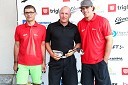 Matjaž Rakovec, predsednik uprave Zavarovalnice Triglav, Marko Štirn, idejni vodja projekta Golf igrišča Diners Club Ljubljana in Anže Kopitar, hokejist