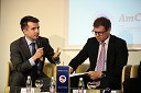 Izr. prof. dr. Marko Košak, predstojnik katedre za denar in finance, Ekonomska fakulteta Univerza v Ljubljani in dr. Dejan Krušec,  državni sekretar, Ministrstvo za finance Republike Slovenije