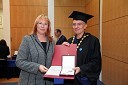 Mateja Škofljanec, Univerzitetna knjižnica Maribor in prof. dr. Danijel Rebolj, rektor Univerze v Mariboru
