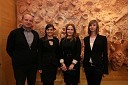 Prof. dr. Marko Jesenšek, dekan Filozofske fakultete Maribor, ter Kaja Hercog, Ines Voršič, Nina Ditmajer, prejemnice štipendije

