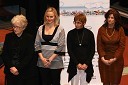 Viktorija Dabič, prejemnica nagrade dobri človek  leta 2012, Alja Novak Viryent , Darinka Pirc in Dragica Marta Sternad, prejemnice Zahvalne listine za dobrotnico leta 2012