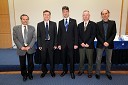 Prof. dr. Radovan Stanislav Pejovnik, rektor Univerze v Ljubljani, prof. dr. Danijel Rebolj, rektor Univerze v Mariboru, prof. dr. Harald Kainz, rektor TU Graz, prof. dr. Danilo Zavrtanik, rektor Univerze v Novi Gorici, prof. dr. Dragan Marušič, rektor Univerze na Primorskem