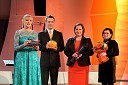 Nataša Benčič, voditeljica prireditve; Andrej Šavko, odgovorni urednik Radia Koper; Vesna Humar, odgovorna urednica Primorskih novic; Barbara Kampos, odgovorna urednica TV Koper