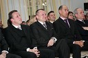 Bojan Šrot, župan občine Celje, Franc Kangler, mariborski župan, Janez Janša, predsednik Vlade Republike Slovenije in Milan Predan - Pipi, direktor ČZP Večer