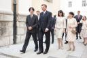 Akišino, Japonski princ; Borut Pahor, predsednik Republike Slovenije; Tanja Pečar;  Kiko, Japonska princesa