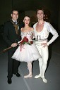 Dinko Bogdanič, koreograf in režiser baleta Don Kihot, Rita Pollacchi, balerina in Tomislav Petranovič, baletnik