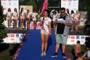 Petra Bezjak, kandidatka za Miss bikini 2013; Filip Kocijančič, novinar in voditelj prireditve