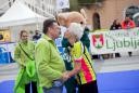 Zoran Jankovič, župan Mestne občine Ljubljana; Helena Žigon, maratonka