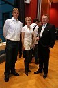 Teemu Rannikko, košarkar Olimpije z ženo Ilono in Ralf Masermann, direktor prodaje za Avstrijo in Slovenijo pri Finnair-u