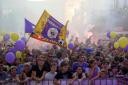 Sprejem nogometašev NK Maribor na trgu Leona Štuklja