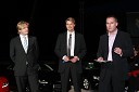 ..., Wilfried Weitgasser, direktor Porsche Slovenija in Igor E. Bergant, novinar športnega uredništva na RTV Slovenija