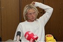 Tenisačica Tina Pisnik na tiskovni konferenci