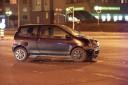 Trčila Twingo in policijsko vozilo