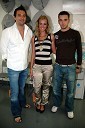 Sašo Mali, lastnik frizerskega salona Mali, Tjaša Kokalj, miss Universe Slovenije 2007 in njen fant Klemen Jerala