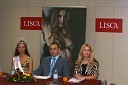 Tadeja Ternar, Miss Slovenije 2007, Goran Kodelja, generalni direktor Lisce d.d. in Dragica Gantar, direktorica razvoja Lisce d.d.