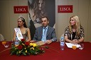 Tadeja Ternar, Miss Slovenije 2007, Goran Kodelja, generalni direktor Lisce d.d. in Dragica Gantar, direktorica razvoja Lisce d.d.