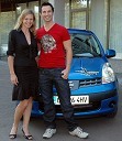 Darja Zajc, vodja marketinga Nissan Slovenija in Andrej Novak, zmagovalec oddaje Big Brother