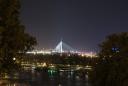 Pogled na most na Adi (preko Save), Beograd, Srbija