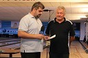 Matej Štrafela, novinar RTV Slovenija in Tomaž Križaj, slovenski igralec bowlinga
