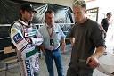 Jernej Kolenko, Slovenija, Janez Tomažič, predsednik komisije za speedway pri AMZS in Aleš Kraljič, nekdanji spidvejist