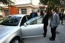 Anton Štihec, župan Murske Sobote, Wout Van Parys, področni vodja prodaje za Slovenijo in Avstrijo in Frenk Tavčar, direktor programa Audi pri Porsche Slovenija