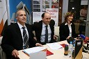 Dr. Marko Simoneti, predsednik uprave Ljubljanske borze, Matjaž Kovačič, predsednik uprave Nove KBM in Manja Skernišak, članica uprave Nove KBM
