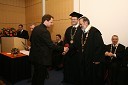 Dr. Matej Mertik, dr. Ivan Rozman, rektor Univerze v Mariboru in red. prof. dr. Igor Tičar, dekan Fakultete za elektrotehniko, računalništvo in informatiko Univerze v Mariboru