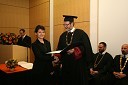Jelena Popović, dobitnica Rektorjeve nagrade UM za leto 2007 in dr. Ivan Rozman, rektor Univerze v Mariboru