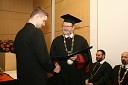 Marko Ropret, dobitnik Rektorjeve nagrade UM za leto 2007 in dr. Ivan Rozman, rektor Univerze v Mariboru