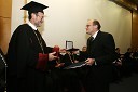 Dr. Ivan Rozman, rektor Univerze v Mariboru in doc. dr. Marjan Senegačnik, dobitnik Bronastega znaka UM za leto 2007