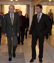 Janez Drnovšek, predsednik republike Slovenije in Danilo Rošker, direktor SNG Maribor