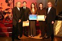 Damjan Kukovec, Vladimir Pezdirc, predsednik strokovne žirije za podelitev štipendij, Ana Dežman, pevka, Ištvan Išt Huzjan, akademski slikar in Jani Bavčer, predsednik Rotary Club Ljubljana