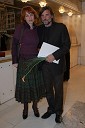 Skladatelj Aldo Kumar, ki je prejel nagrado za glasbo in njegova bodoča žena Mojca Dariš