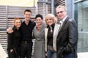 Nuša Derenda, pevka, Boštjan Romih, TV voditelj, Nuška Drašček, pevka, Alenka Godec, pevka in Miha Lampič, koreograf