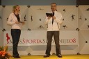 Brigita Bukovec, atletinja in voditeljica prireditve in Rok Plestenjak, novinar Sportala in voditelj prireditve